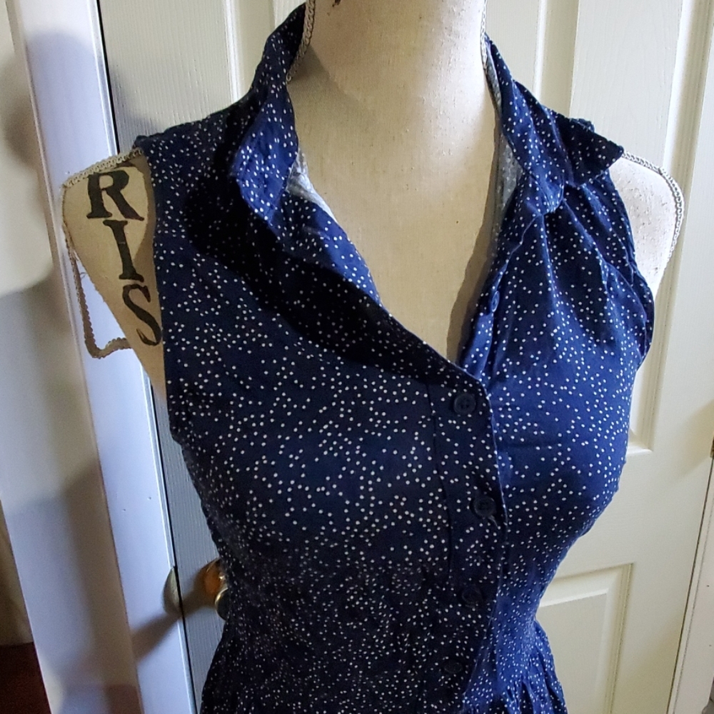 Navy Polka Dot Dress